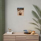 Rustieke terracotta bloempotwoestijnposter - opgerolde fotoafdruk