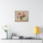 Pink Peonies Bouquet Canvas Wall Art - Stretched Matte Floral Print