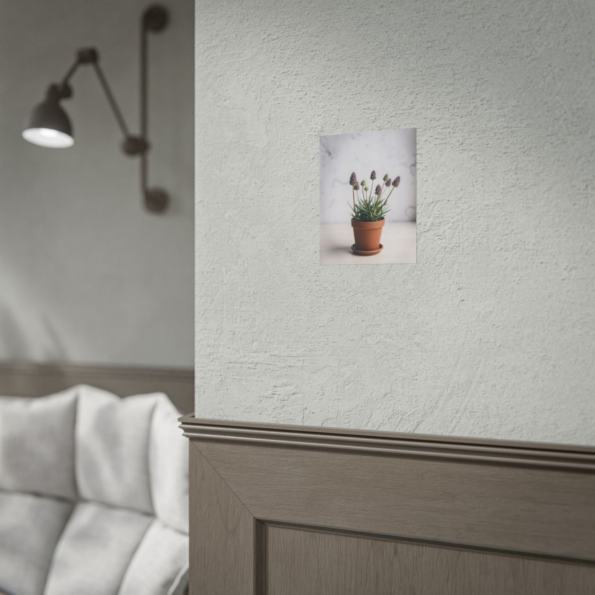 Muurdecoratie met alpengras in pot – Poster 