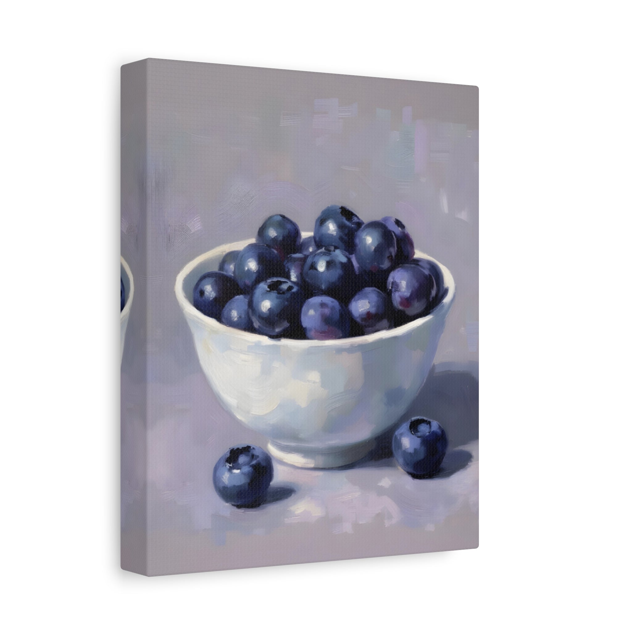 Blueberry Bowl Canvas Print — Still Life Wall Art