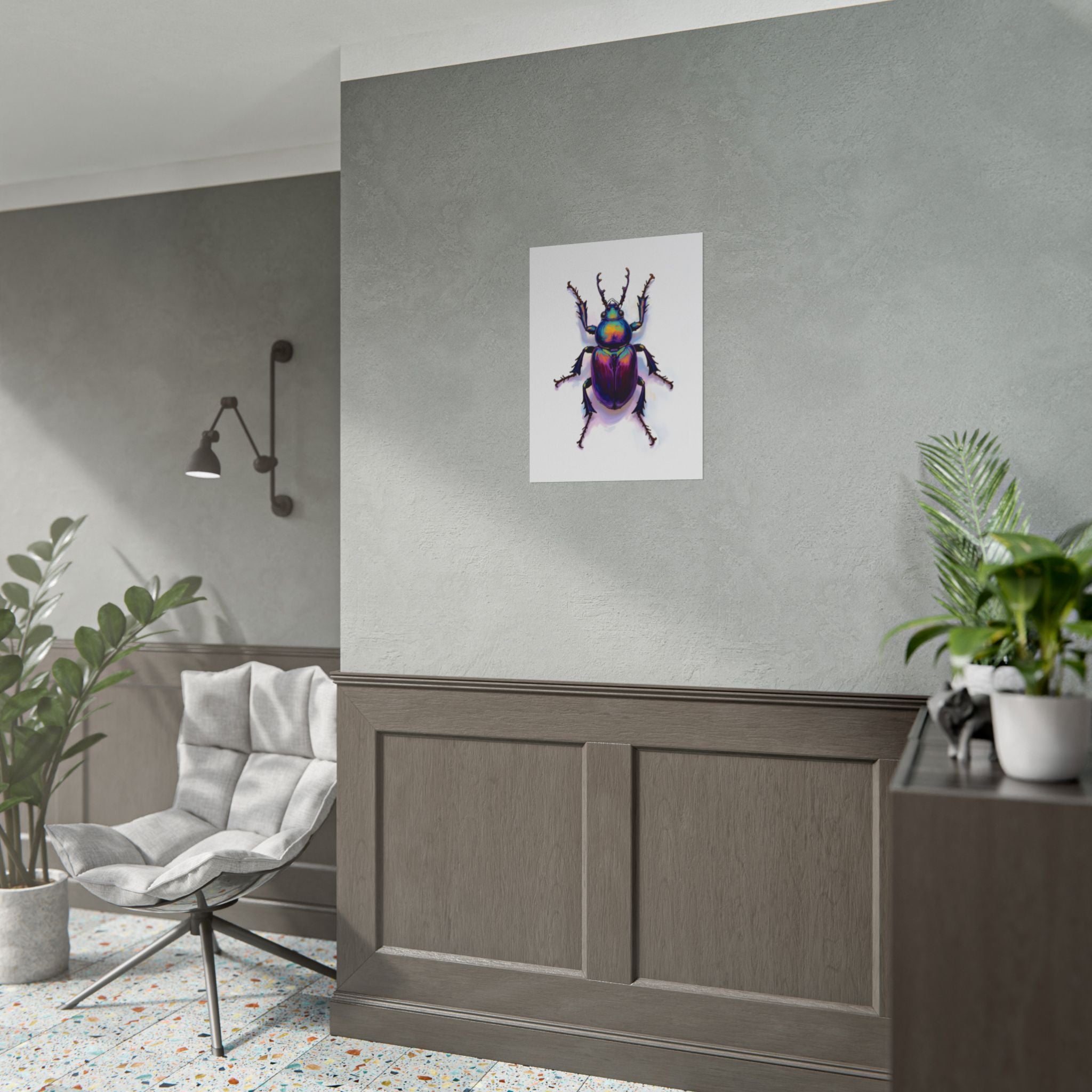 Iriserende kever muurdecoratie – poster 
