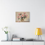 Pink Peonies Bouquet Canvas Wall Art - Stretched Matte Floral Print