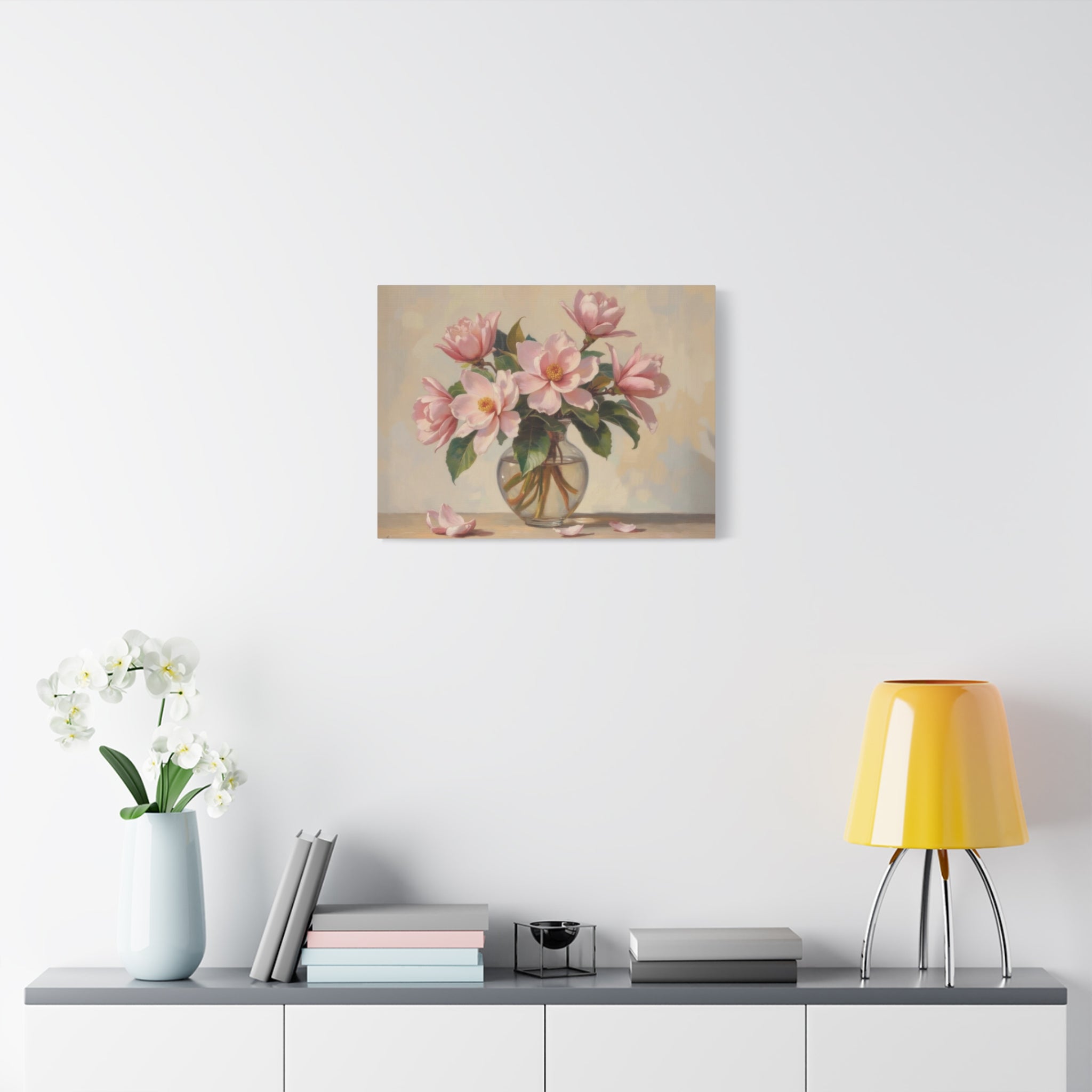 Pink Peonies Bouquet Canvas Wall Art - Stretched Matte Floral Print