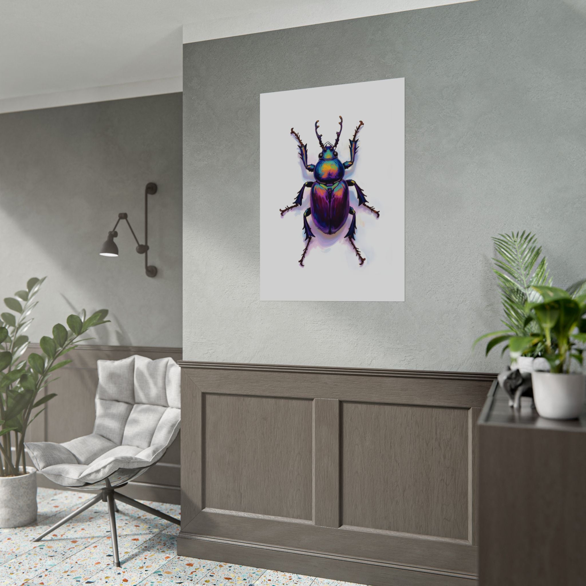 Iriserende kever muurdecoratie – poster 
