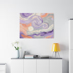 Abstract Swirl Canvas Art – Lavender & Peach Matte Stretched Canvas