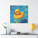 Rubber Duck Painting Canvas — Bright Yellow Nursery Wall Art