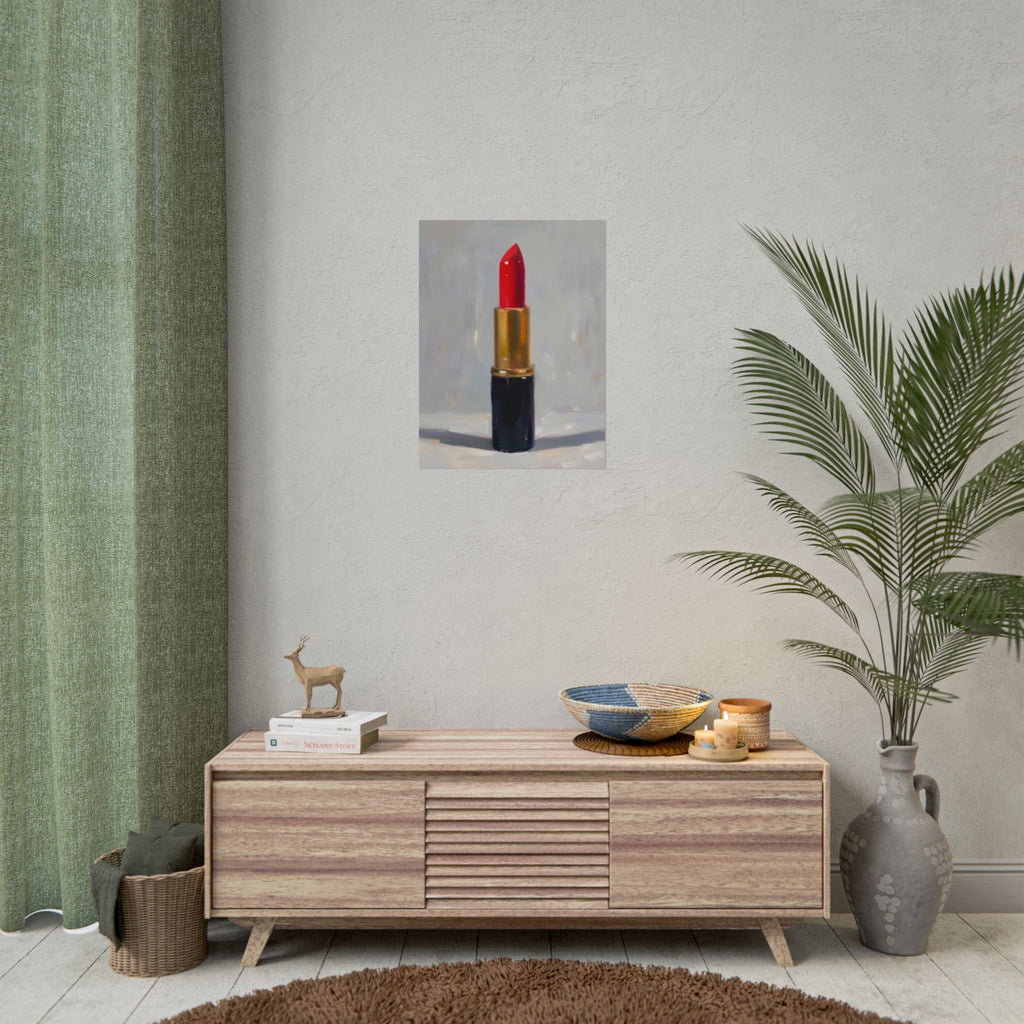 Lipstick Art Poster — Red Lipstick Still Life Rolled Poster
