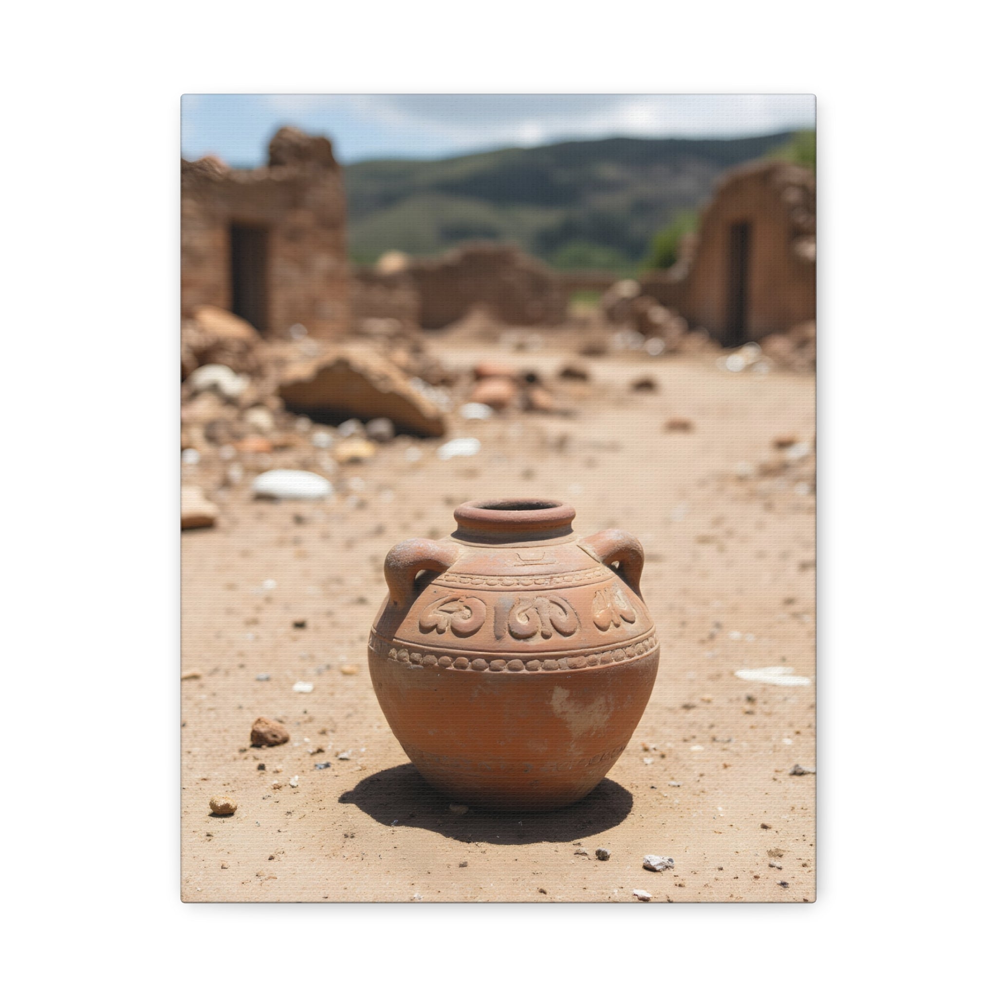 Rustic Terracotta Pot Photo Canvas
