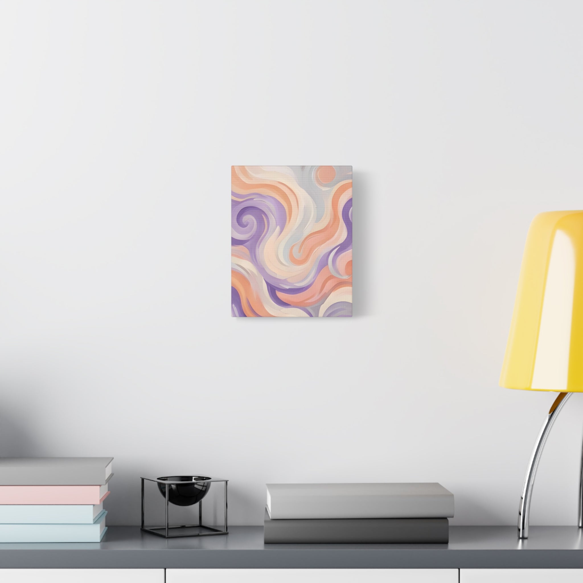 Abstract Swirl Matte Canvas Wall Art - Pastel Waves Stretched Print