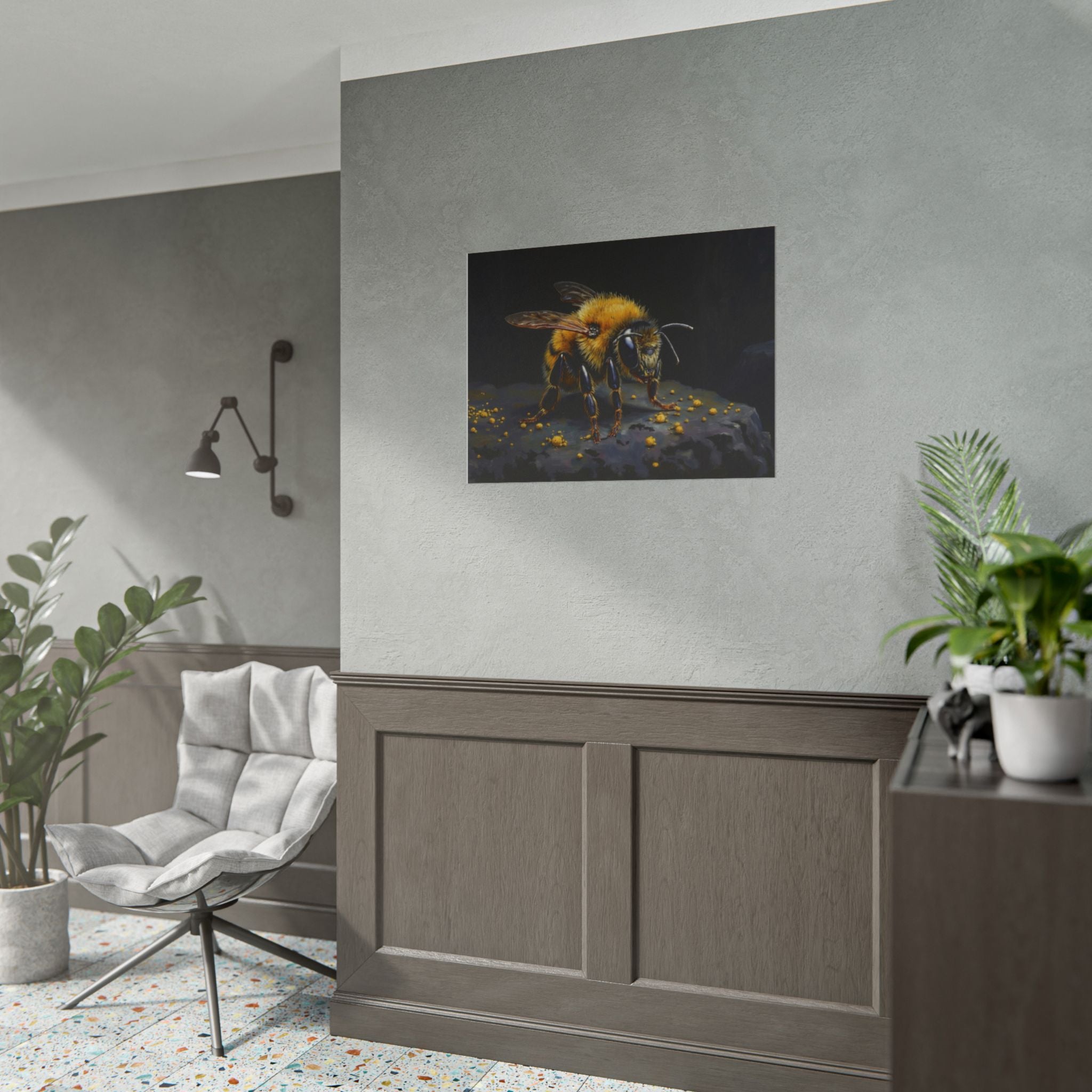 Bumblebee Close-Up Poster — Realistic Insect Wall Art (Rolled Poster)