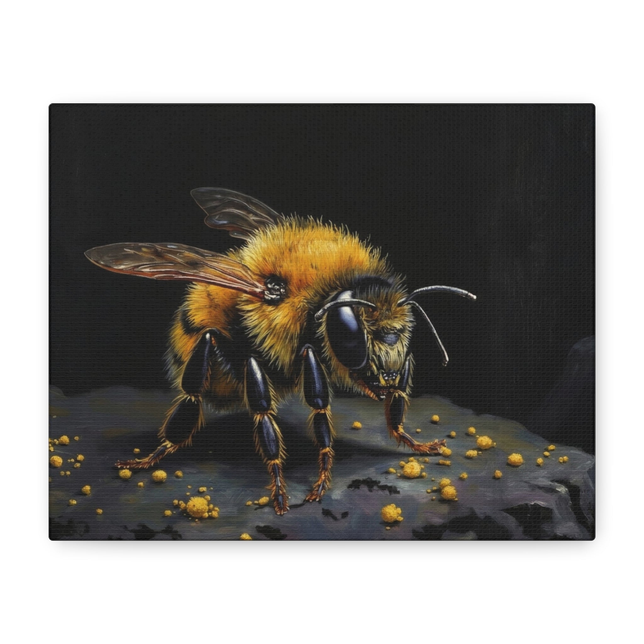 Bumblebee Canvas Print — Realistic Bee Wall Art on Matte Stretched Canvas