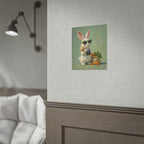 Green Bunny Rolled Poster — Cool Bunny with Camera Art Print