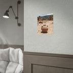 Rustieke terracotta bloempotwoestijnposter - opgerolde fotoafdruk