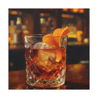Whiskey on Ice – Wandbild auf mattem Keilrahmen – Bar- und Wohndekoration