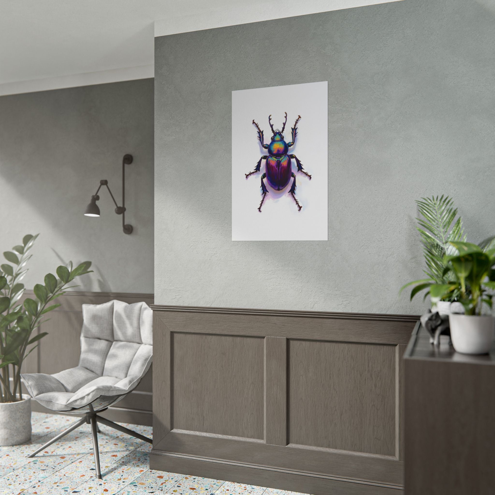 Iriserende kever muurdecoratie – poster 