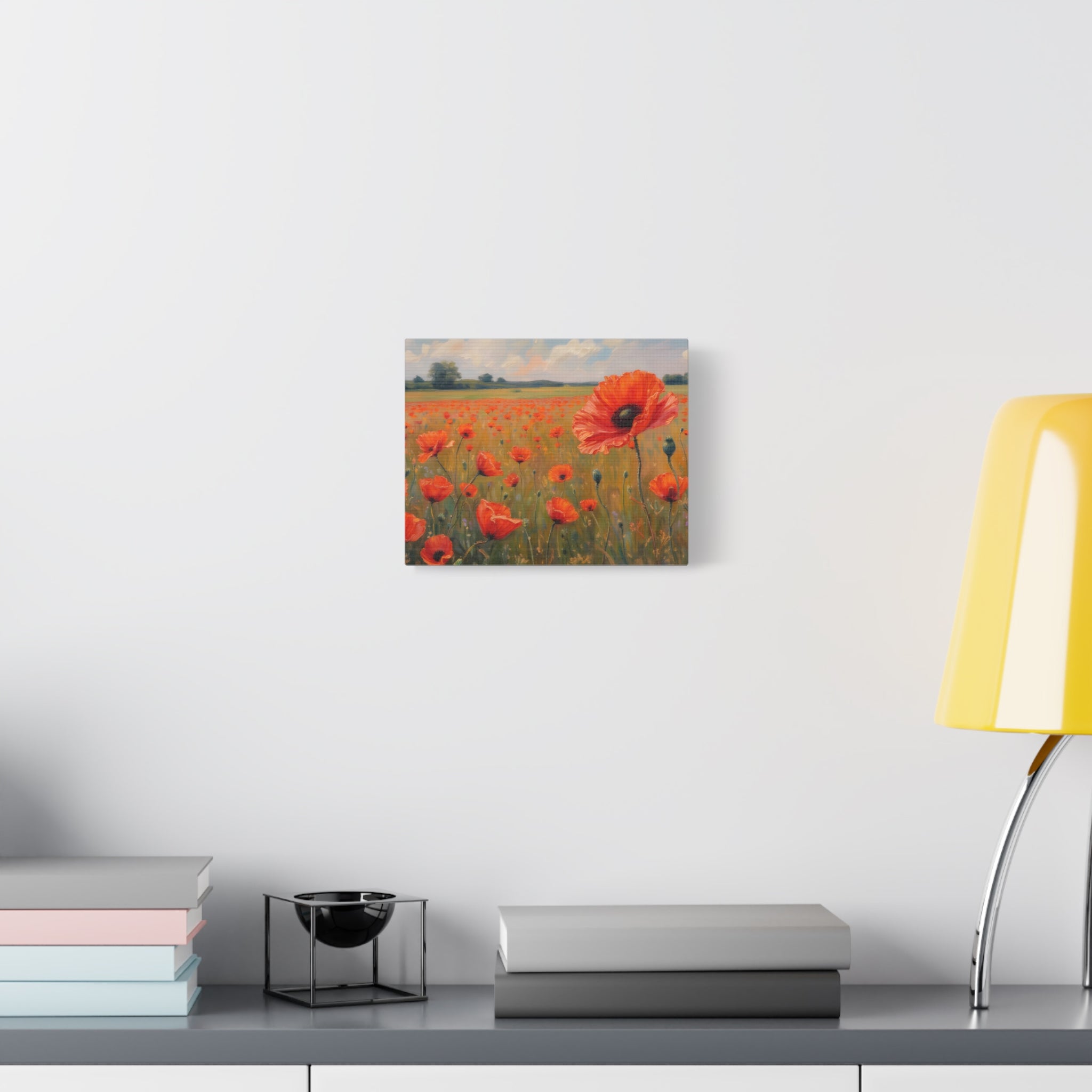 Poppy Field Canvas Wall Art — Matte Stretched Floral Painting