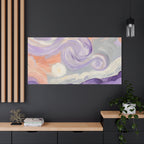 Abstract Swirl Canvas Art – Lavender & Peach Matte Stretched Canvas