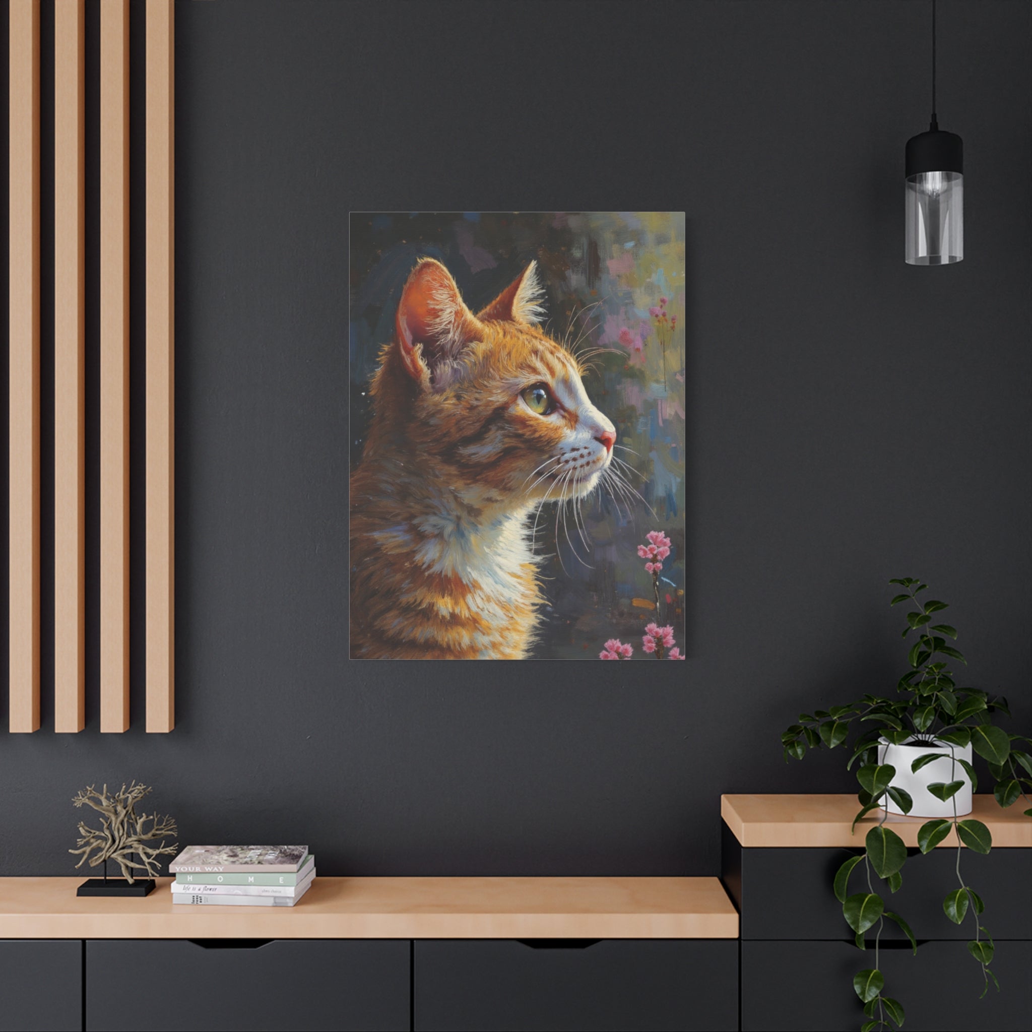 Orange Tabby Cat Portrait Canvas - Stretched Matte Wall Art