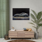 Sports Car Poster - Silver GT Automotive Art Print (Rolled Poster)