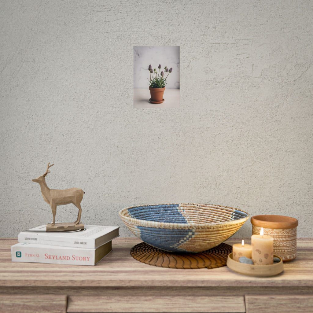 Muurdecoratie met alpengras in pot – Poster 