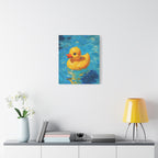 Rubber Duck Painting Canvas — Bright Yellow Nursery Wall Art