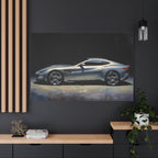 Silver Sports Car Matte Canvas Print — Modern Automotive Wall Art