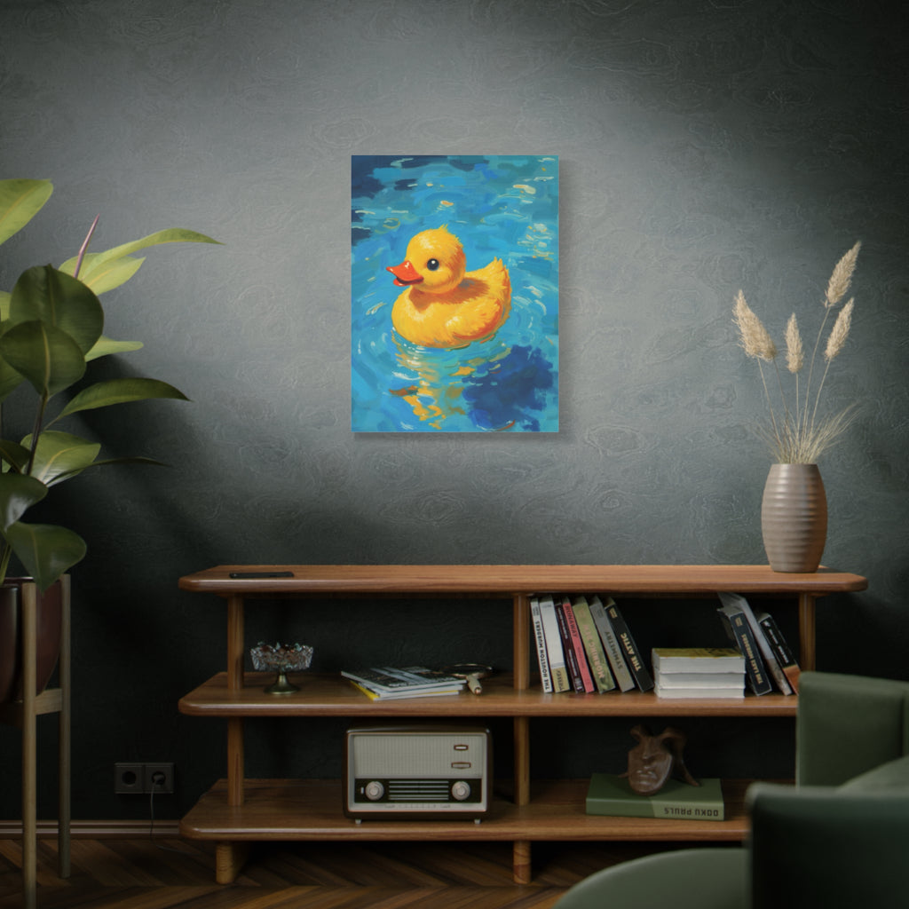 Rubber Duck Painting Canvas — Bright Yellow Nursery Wall Art