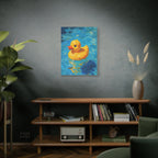 Rubber Duck Painting Canvas — Bright Yellow Nursery Wall Art