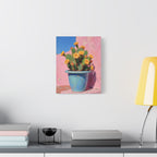 Cactus Roze Muurdecoratie - Gespannen Canvas 