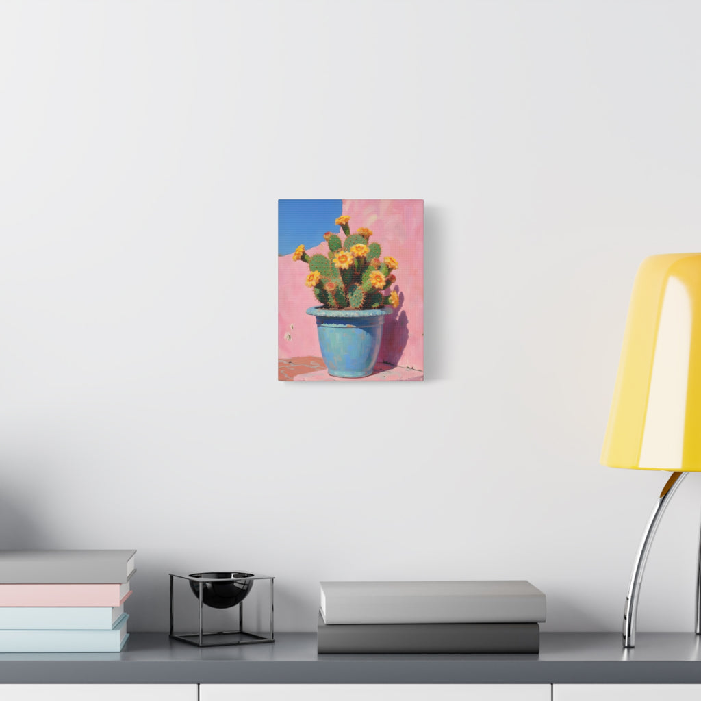 Cactus Roze Muurdecoratie - Gespannen Canvas 