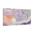 Abstract Swirl Canvas Art – Lavender & Peach Matte Stretched Canvas