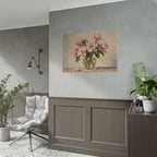 Rolled Poster - Pink Peonies Floral Print Vase Wall Art