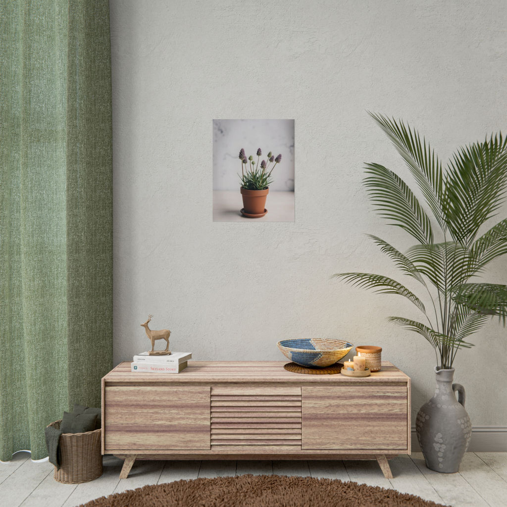 Muurdecoratie met alpengras in pot – Poster 