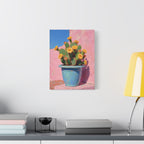Cactus Roze Muurdecoratie - Gespannen Canvas 