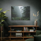 Misty Forest Path  Stretched Wall Art - Canvas Print
