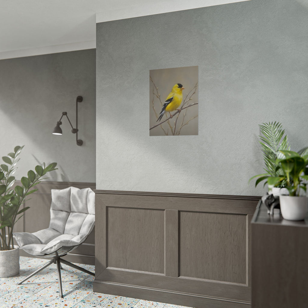 Goudvink Kunst Poster - Gele Zangvogel Print voor Natuurliefhebbers
