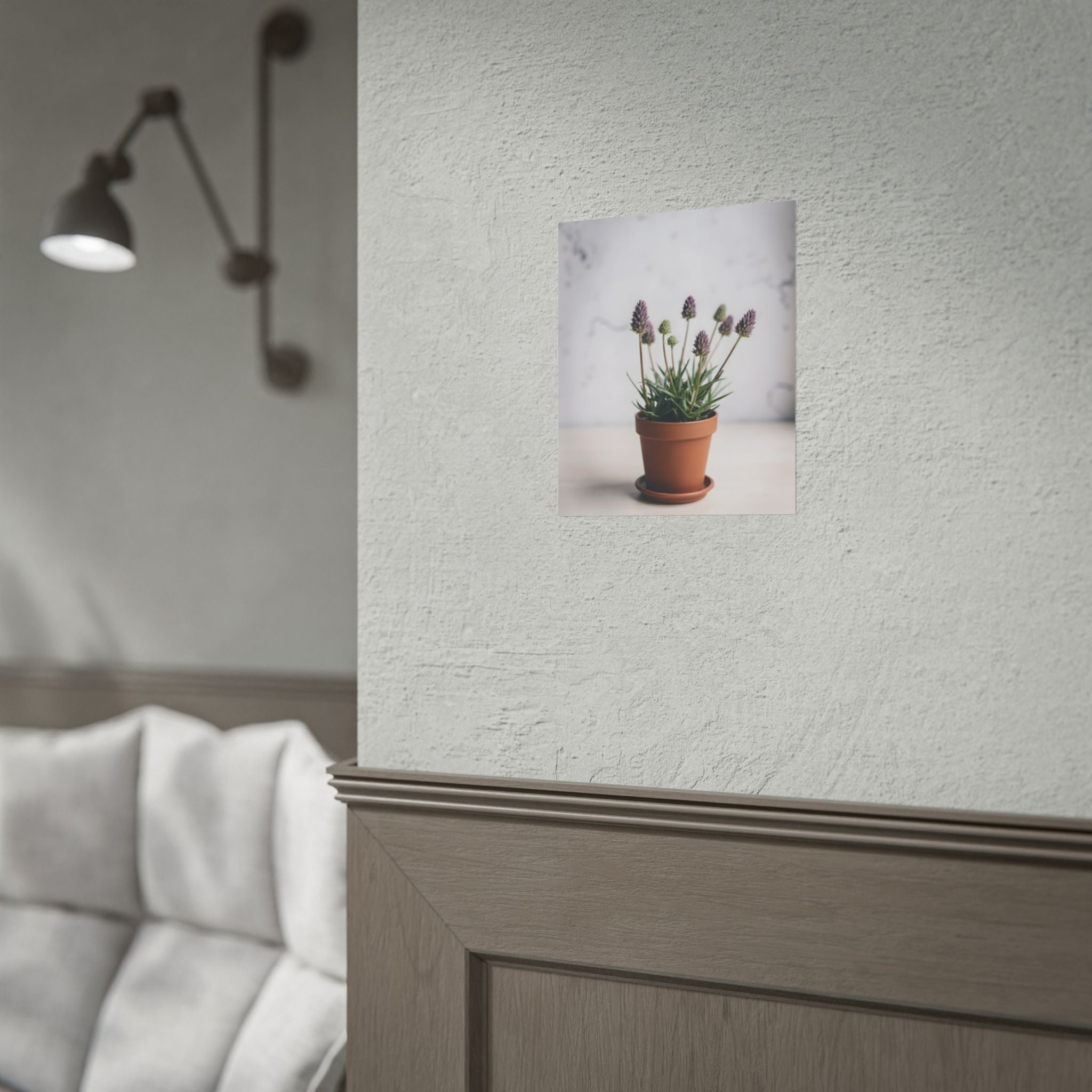 Muurdecoratie met alpengras in pot – Poster 