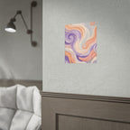 Abstract Swirl Poster - Peach & Lavender Fluid Art Rolled Wall Print