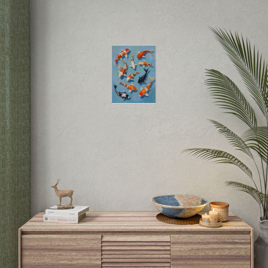 Koi Pond Art Poster - Rolled Decorative Fish Print