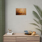 Abstracte muurdecoratie met gouden weidemotief - Poster 