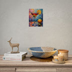 Buntes Martiniglas mit Zitrone und Olive – Wandbild/Poster 