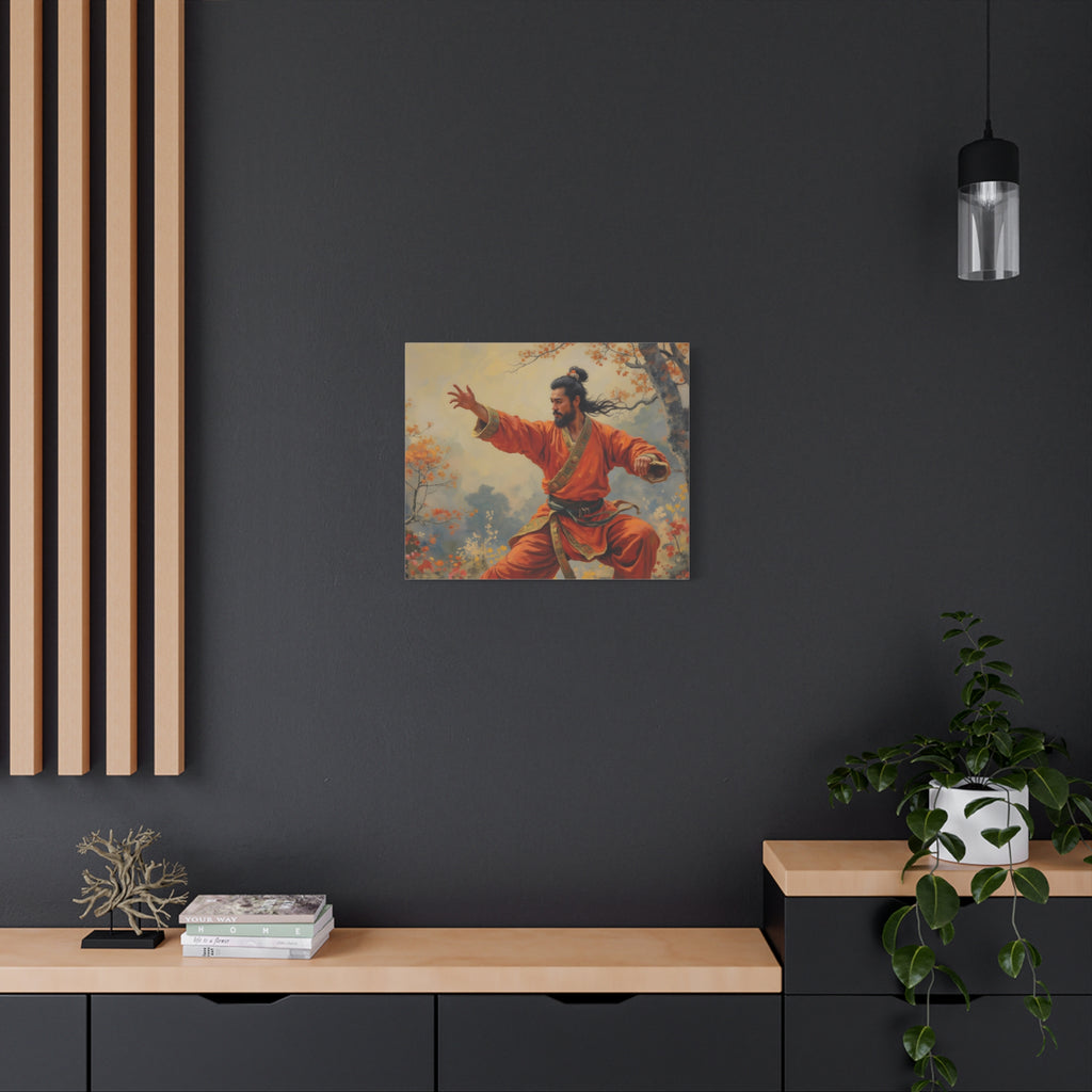 Martial Artist Canvas Print - Autumn Warrior Kung Fu Wall Art