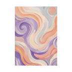 Abstract Swirl Poster - Peach & Lavender Fluid Art Rolled Wall Print