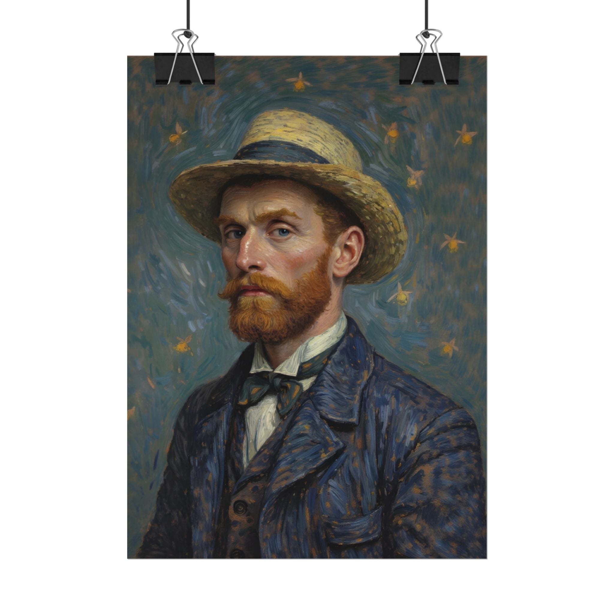 Van Gogh Portrait Rolled Poster — Vintage Impressionist Art Print