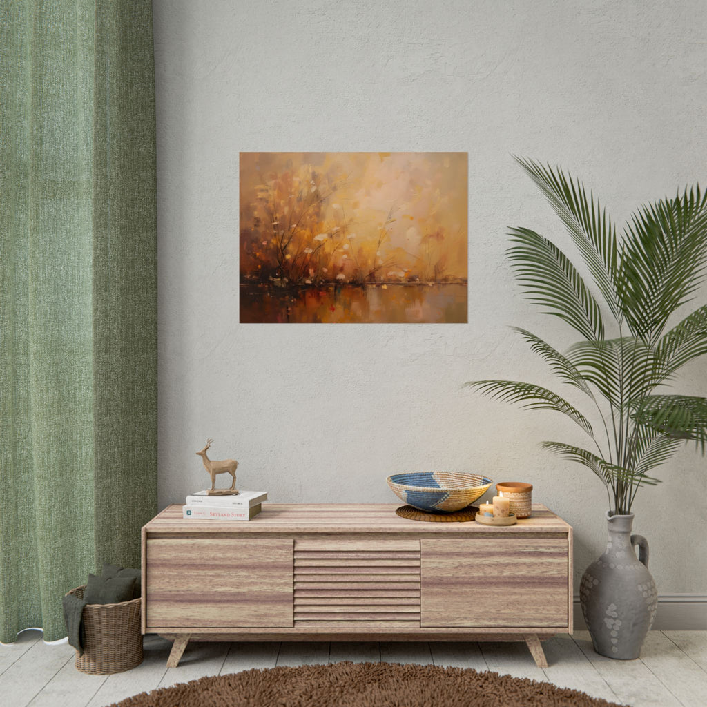 Abstraktes Wandbild „Goldene Wiese“ – Poster 