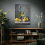 Limoncello with lemons Still Life Matte Canvas Wall Art