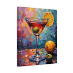 Buntes Martini-Glas-Leinwandbild mit matter Oberfläche - Keilrahmen