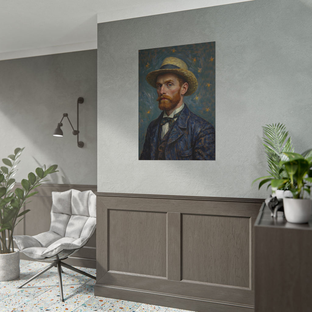 Van Gogh Portrait Rolled Poster — Vintage Impressionist Art Print