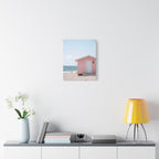 Pink Beach Cottage  Wall Art - Stretched Canvas