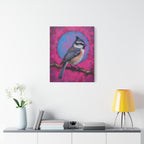 Colorful Chickadee Bird Canvas Wall Art - Matte Stretched Canvas